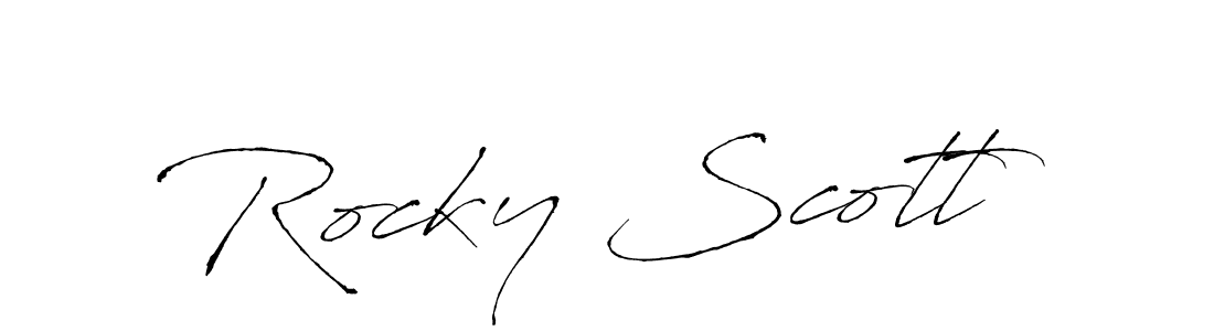 Design your own signature with our free online signature maker. With this signature software, you can create a handwritten (Antro_Vectra) signature for name Rocky Scott. Rocky Scott signature style 6 images and pictures png