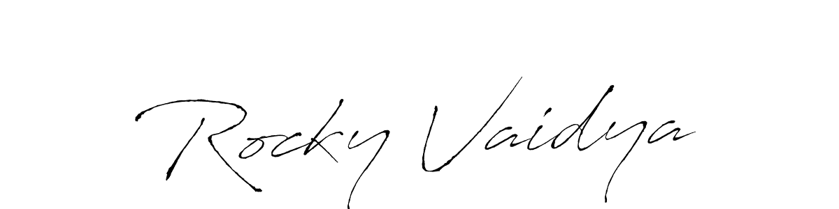 Also we have Rocky Vaidya name is the best signature style. Create professional handwritten signature collection using Antro_Vectra autograph style. Rocky Vaidya signature style 6 images and pictures png