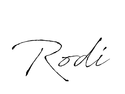 Make a beautiful signature design for name Rodi. With this signature (Antro_Vectra) style, you can create a handwritten signature for free. Rodi signature style 6 images and pictures png