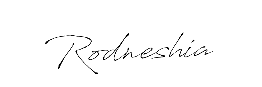 Make a beautiful signature design for name Rodneshia. With this signature (Antro_Vectra) style, you can create a handwritten signature for free. Rodneshia signature style 6 images and pictures png