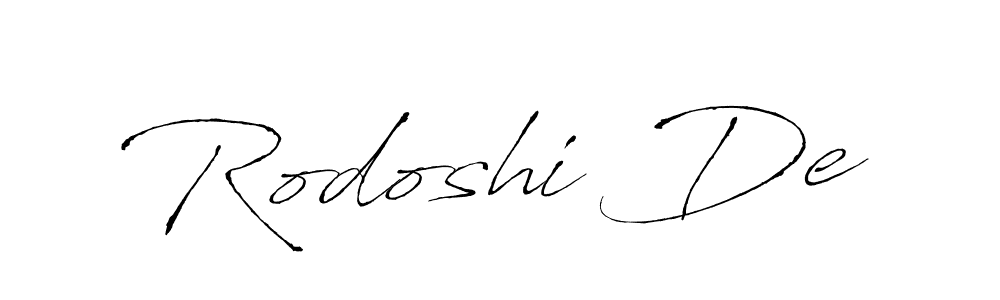 How to make Rodoshi De name signature. Use Antro_Vectra style for creating short signs online. This is the latest handwritten sign. Rodoshi De signature style 6 images and pictures png