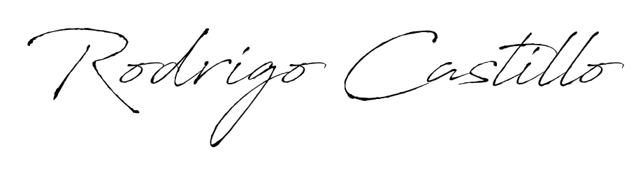 Generate high-definition signature styles for Rodrigo Castillo. The Antro_Vectra typeface ensures crisp legibility and sophisticated design. Rodrigo Castillo signature style 6 images and pictures png