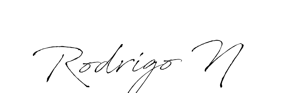 Rodrigo N stylish signature style. Best Handwritten Sign (Antro_Vectra) for my name. Handwritten Signature Collection Ideas for my name Rodrigo N. Rodrigo N signature style 6 images and pictures png