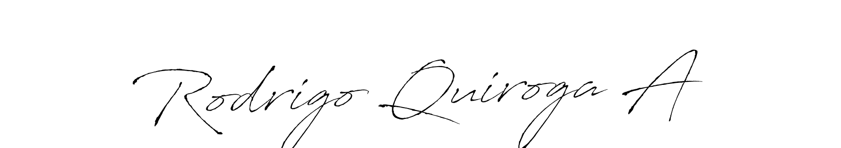 How to make Rodrigo Quiroga A name signature. Use Antro_Vectra style for creating short signs online. This is the latest handwritten sign. Rodrigo Quiroga A signature style 6 images and pictures png