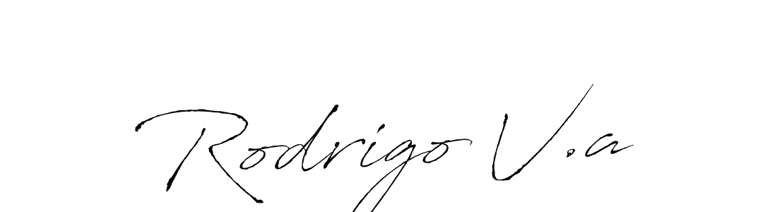 How to make Rodrigo V.a name signature. Use Antro_Vectra style for creating short signs online. This is the latest handwritten sign. Rodrigo V.a signature style 6 images and pictures png