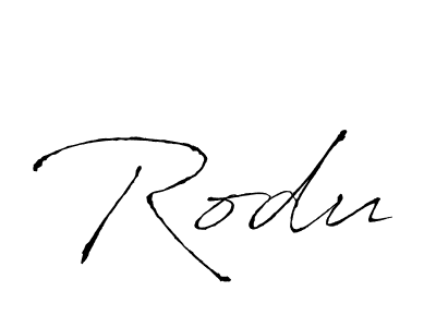 Use a signature maker to create a handwritten signature online. With this signature software, you can design (Antro_Vectra) your own signature for name Rodu. Rodu signature style 6 images and pictures png