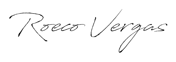 Master the art of signing with Roeco Vergas written in fluent Antro_Vectra script. A great template to practice and refine your handwriting. Roeco Vergas signature style 6 images and pictures png
