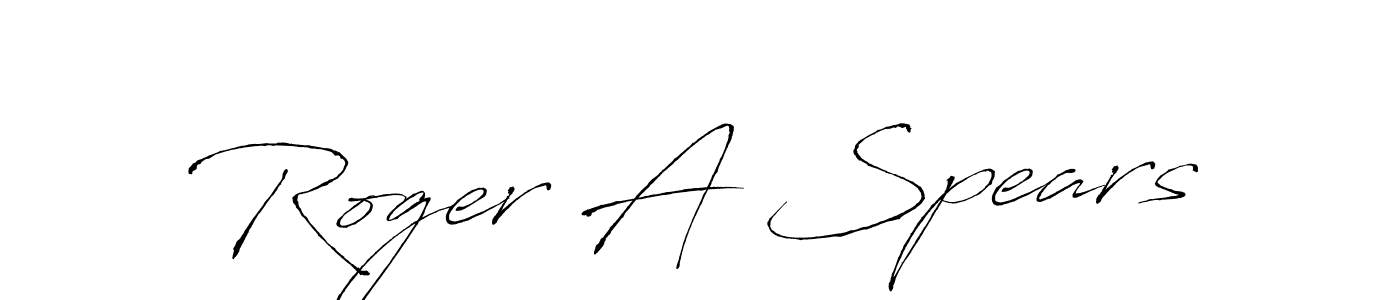 Make a beautiful signature design for name Roger A Spears. With this signature (Antro_Vectra) style, you can create a handwritten signature for free. Roger A Spears signature style 6 images and pictures png