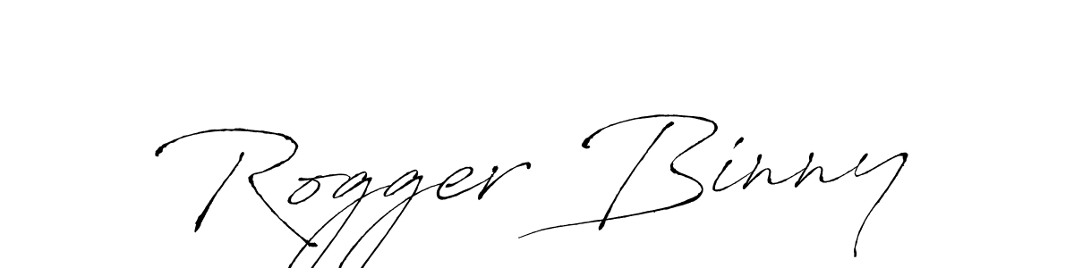 How to make Rogger Binny name signature. Use Antro_Vectra style for creating short signs online. This is the latest handwritten sign. Rogger Binny signature style 6 images and pictures png
