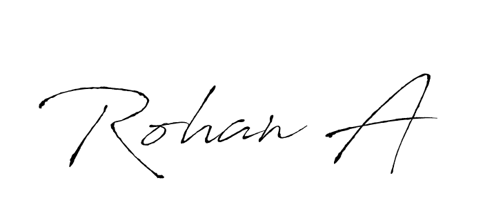 The best way (Antro_Vectra) to make a short signature is to pick only two or three words in your name. The name Rohan A include a total of six letters. For converting this name. Rohan A signature style 6 images and pictures png