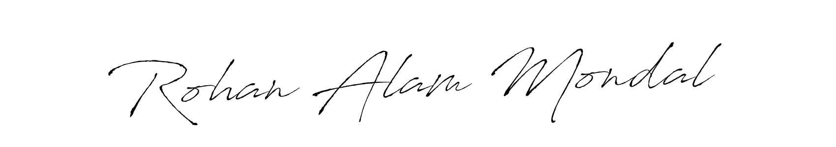 How to make Rohan Alam Mondal name signature. Use Antro_Vectra style for creating short signs online. This is the latest handwritten sign. Rohan Alam Mondal signature style 6 images and pictures png