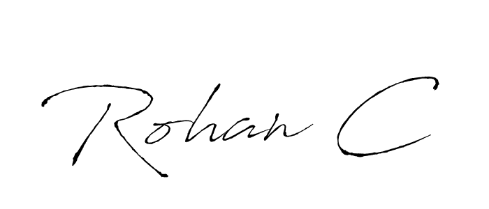 The best way (Antro_Vectra) to make a short signature is to pick only two or three words in your name. The name Rohan C include a total of six letters. For converting this name. Rohan C signature style 6 images and pictures png