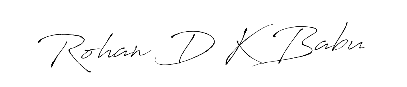 It looks lik you need a new signature style for name Rohan D K Babu. Design unique handwritten (Antro_Vectra) signature with our free signature maker in just a few clicks. Rohan D K Babu signature style 6 images and pictures png