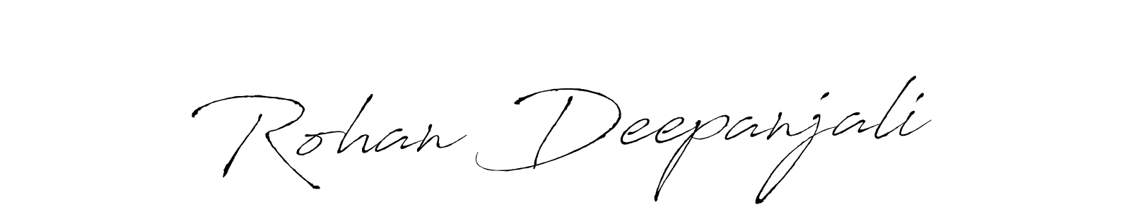 How to make Rohan Deepanjali name signature. Use Antro_Vectra style for creating short signs online. This is the latest handwritten sign. Rohan Deepanjali signature style 6 images and pictures png