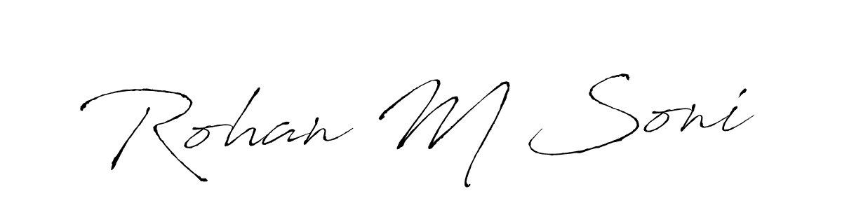Design your own signature with our free online signature maker. With this signature software, you can create a handwritten (Antro_Vectra) signature for name Rohan M Soni. Rohan M Soni signature style 6 images and pictures png