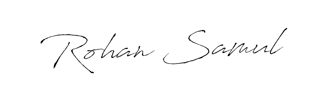 This is the best signature style for the Rohan Samul name. Also you like these signature font (Antro_Vectra). Mix name signature. Rohan Samul signature style 6 images and pictures png