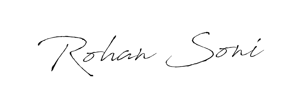 Antro_Vectra is a professional signature style that is perfect for those who want to add a touch of class to their signature. It is also a great choice for those who want to make their signature more unique. Get Rohan Soni name to fancy signature for free. Rohan Soni signature style 6 images and pictures png