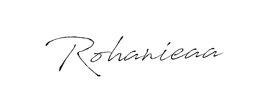 Make a beautiful signature design for name Rohanieaa. With this signature (Antro_Vectra) style, you can create a handwritten signature for free. Rohanieaa signature style 6 images and pictures png