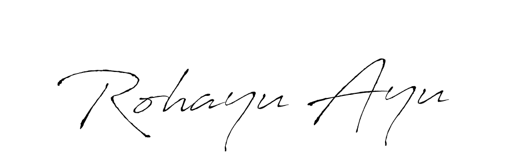 The best way (Antro_Vectra) to make a short signature is to pick only two or three words in your name. The name Rohayu Ayu include a total of six letters. For converting this name. Rohayu Ayu signature style 6 images and pictures png