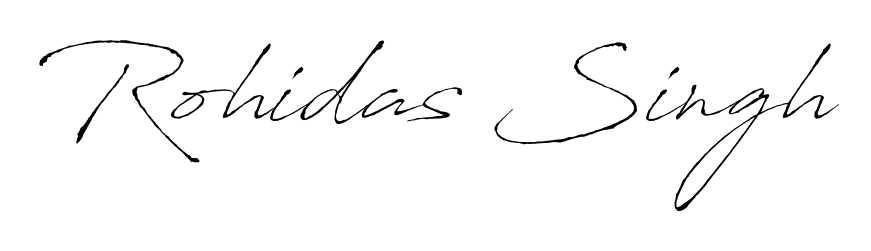 Personalize your online presence with Rohidas Singh signature rendered in elegant Antro_Vectra font. Great for website footers and blogs. Rohidas Singh signature style 6 images and pictures png