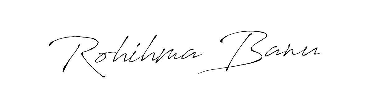 The best way (Antro_Vectra) to make a short signature is to pick only two or three words in your name. The name Rohihma Banu include a total of six letters. For converting this name. Rohihma Banu signature style 6 images and pictures png