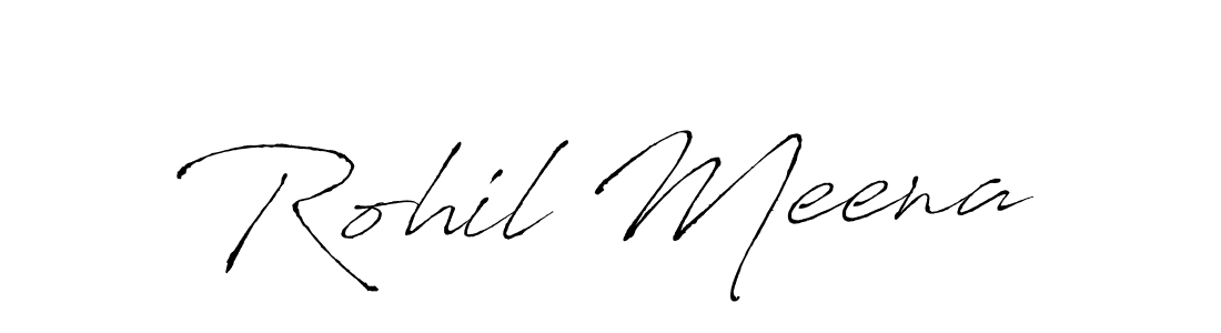 The best way (Antro_Vectra) to make a short signature is to pick only two or three words in your name. The name Rohil Meena include a total of six letters. For converting this name. Rohil Meena signature style 6 images and pictures png