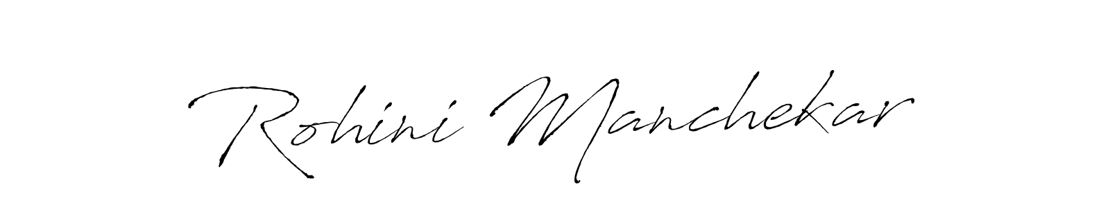 How to make Rohini Manchekar name signature. Use Antro_Vectra style for creating short signs online. This is the latest handwritten sign. Rohini Manchekar signature style 6 images and pictures png