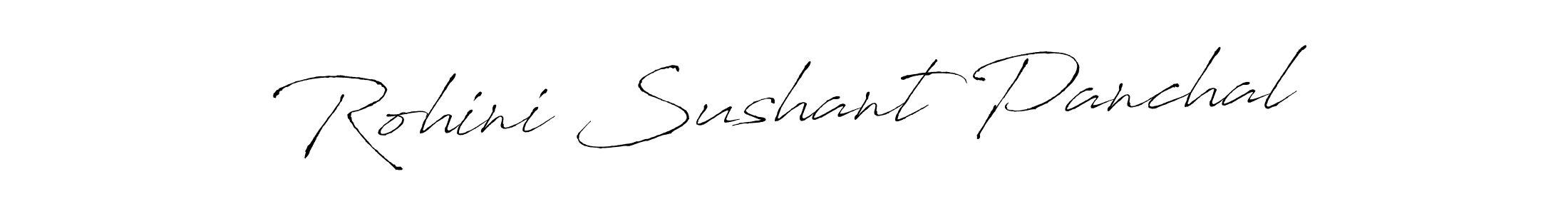How to make Rohini Sushant Panchal name signature. Use Antro_Vectra style for creating short signs online. This is the latest handwritten sign. Rohini Sushant Panchal signature style 6 images and pictures png