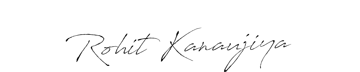 How to make Rohit Kanaujiya name signature. Use Antro_Vectra style for creating short signs online. This is the latest handwritten sign. Rohit Kanaujiya signature style 6 images and pictures png