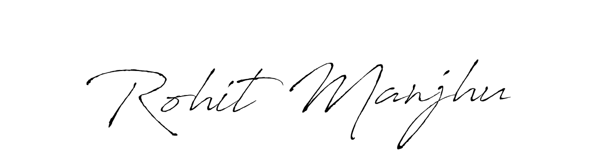 Antro_Vectra is a professional signature style that is perfect for those who want to add a touch of class to their signature. It is also a great choice for those who want to make their signature more unique. Get Rohit Manjhu name to fancy signature for free. Rohit Manjhu signature style 6 images and pictures png