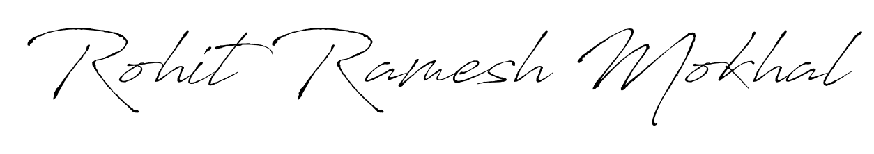 The Antro_Vectra handwriting style adds charm and authenticity to name Rohit Ramesh Mokhal. A wonderful choice for personal thank-you notes. Rohit Ramesh Mokhal signature style 6 images and pictures png