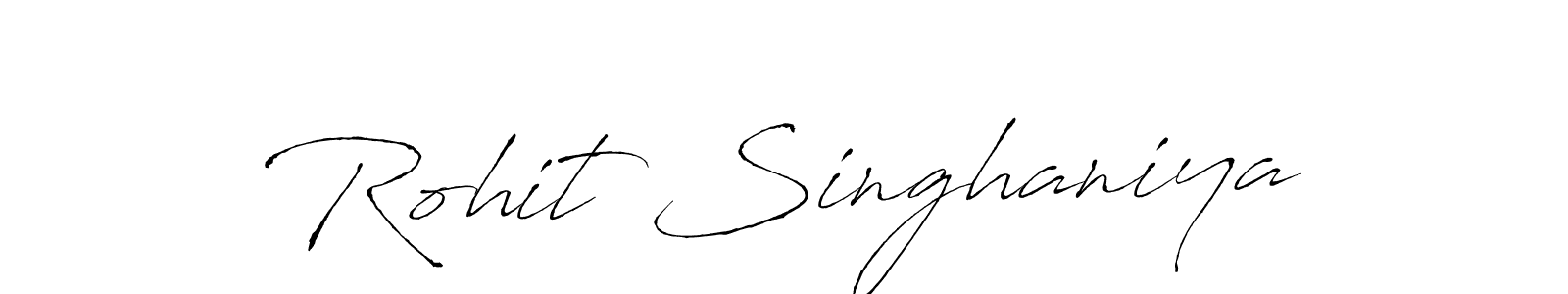 How to make Rohit Singhaniya name signature. Use Antro_Vectra style for creating short signs online. This is the latest handwritten sign. Rohit Singhaniya signature style 6 images and pictures png
