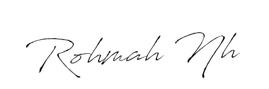 Make a beautiful signature design for name Rohmah Nh. With this signature (Antro_Vectra) style, you can create a handwritten signature for free. Rohmah Nh signature style 6 images and pictures png