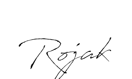 Design your own signature with our free online signature maker. With this signature software, you can create a handwritten (Antro_Vectra) signature for name Rojak. Rojak signature style 6 images and pictures png