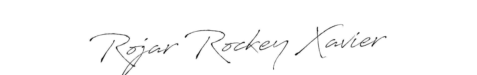 Design your own signature with our free online signature maker. With this signature software, you can create a handwritten (Antro_Vectra) signature for name Rojar Rockey Xavier. Rojar Rockey Xavier signature style 6 images and pictures png