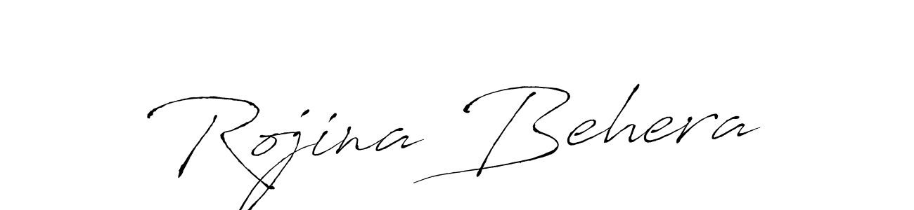 How to make Rojina Behera name signature. Use Antro_Vectra style for creating short signs online. This is the latest handwritten sign. Rojina Behera signature style 6 images and pictures png