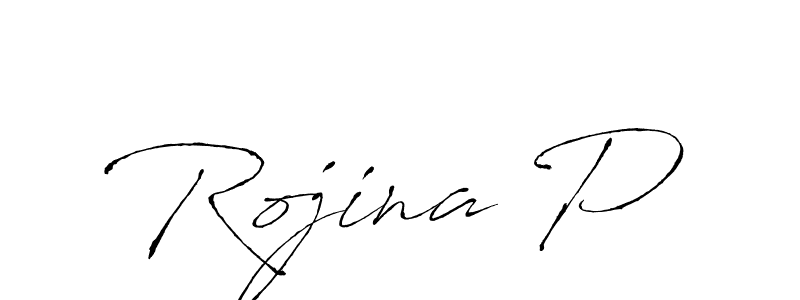 Design your own signature with our free online signature maker. With this signature software, you can create a handwritten (Antro_Vectra) signature for name Rojina P. Rojina P signature style 6 images and pictures png