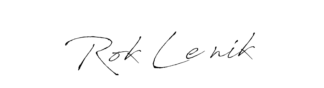 How to make Rok Lešnik name signature. Use Antro_Vectra style for creating short signs online. This is the latest handwritten sign. Rok Lešnik signature style 6 images and pictures png