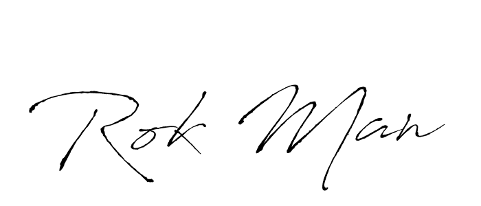 Design your own signature with our free online signature maker. With this signature software, you can create a handwritten (Antro_Vectra) signature for name Rok Man. Rok Man signature style 6 images and pictures png