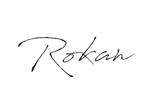 Make a beautiful signature design for name Rokan. With this signature (Antro_Vectra) style, you can create a handwritten signature for free. Rokan signature style 6 images and pictures png