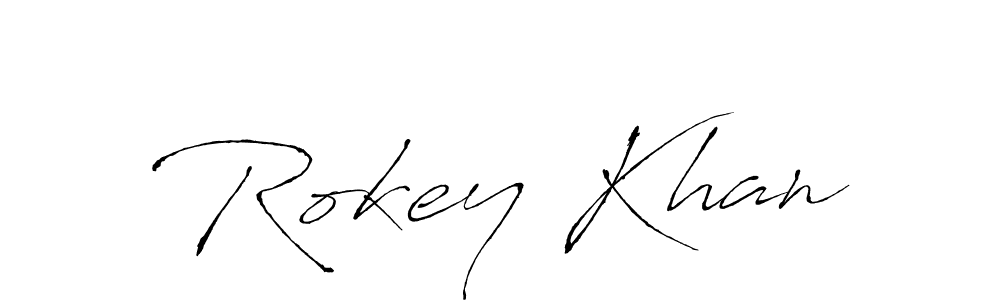 Create a beautiful signature design for name Rokey Khan. With this signature (Antro_Vectra) fonts, you can make a handwritten signature for free. Rokey Khan signature style 6 images and pictures png
