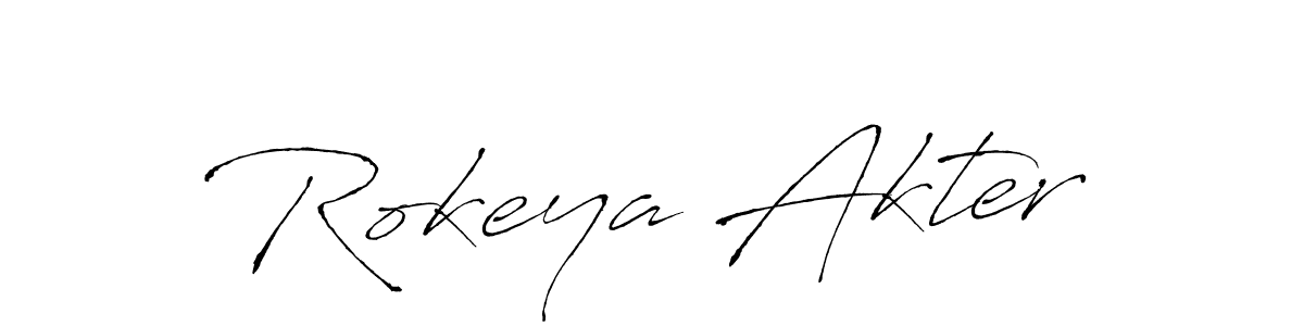 How to make Rokeya Akter name signature. Use Antro_Vectra style for creating short signs online. This is the latest handwritten sign. Rokeya Akter signature style 6 images and pictures png