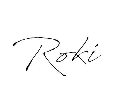 Create a beautiful signature design for name Roki. With this signature (Antro_Vectra) fonts, you can make a handwritten signature for free. Roki signature style 6 images and pictures png