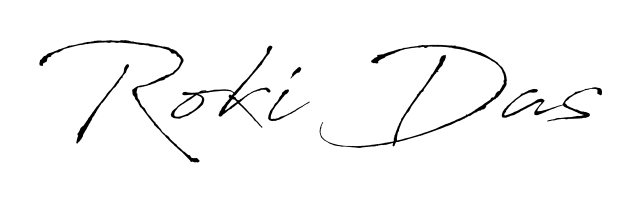 Master the art of signing with Roki Das written in fluent Antro_Vectra script. A great template to practice and refine your handwriting. Roki Das signature style 6 images and pictures png