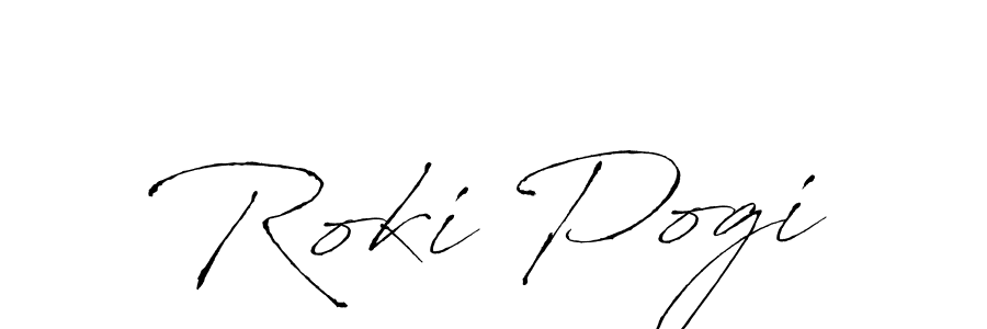 You should practise on your own different ways (Antro_Vectra) to write your name (Roki Pogi) in signature. don't let someone else do it for you. Roki Pogi signature style 6 images and pictures png