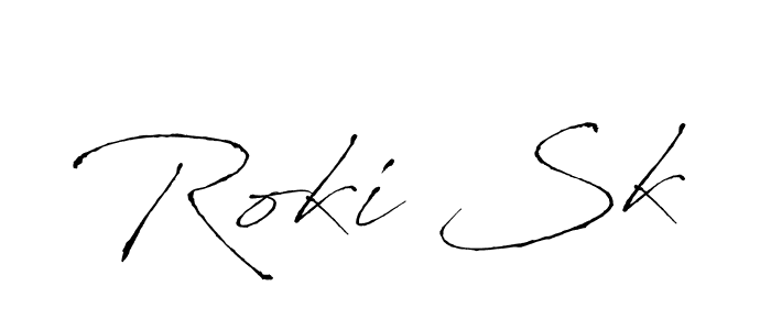 Create a beautiful signature design for name Roki Sk. With this signature (Antro_Vectra) fonts, you can make a handwritten signature for free. Roki Sk signature style 6 images and pictures png