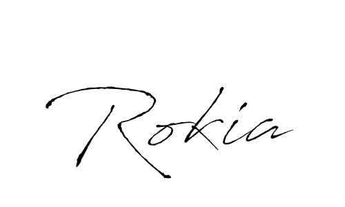 Make a beautiful signature design for name Rokia. With this signature (Antro_Vectra) style, you can create a handwritten signature for free. Rokia signature style 6 images and pictures png