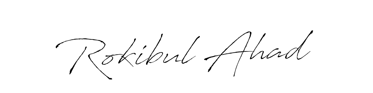 How to make Rokibul Ahad name signature. Use Antro_Vectra style for creating short signs online. This is the latest handwritten sign. Rokibul Ahad signature style 6 images and pictures png