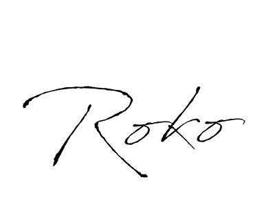 if you are searching for the best signature style for your name Roko. so please give up your signature search. here we have designed multiple signature styles  using Antro_Vectra. Roko signature style 6 images and pictures png