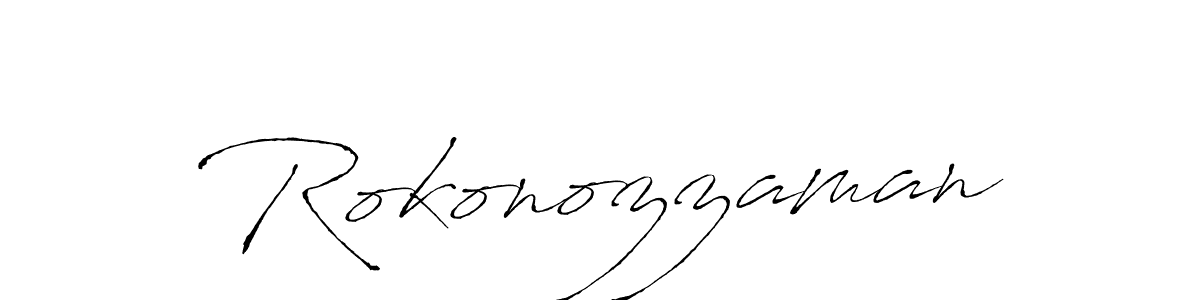 Use a signature maker to create a handwritten signature online. With this signature software, you can design (Antro_Vectra) your own signature for name Rokonozzaman. Rokonozzaman signature style 6 images and pictures png